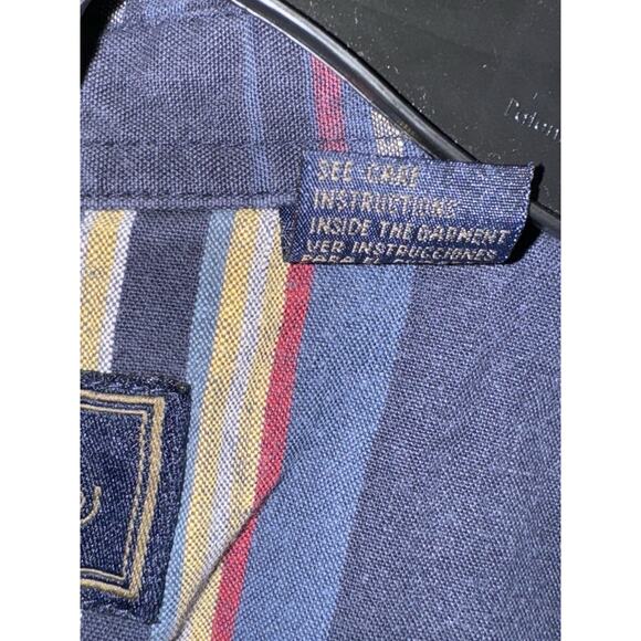 Vintage Roper Mens Plaid Button Down Long Sleeve Shirt Large Blue - Picture 7 of 8